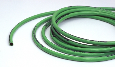 Click to enlarge - Polyester reinforced polyurethane hose with a nylon liner and polyurethane cover. Strong and durable yet light in weight and flexible. Four layer high integrity co-extruded construction. Paint and solvent resistant. This hose is non-conductive.